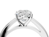 White gold Cushion Solitaire Diamond Ring with Four-Prong Setting and Classic Band_27