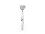 White gold Cushion Solitaire Diamond Ring with Four-Prong Setting on a Plain Band_21