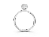 White gold Cushion Solitaire Diamond Ring with Four-Prong Setting on a Plain Band_23