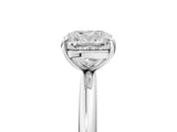 White gold Cushion Solitaire Diamond Ring with Four-Prong Setting on a Plain Band_24