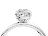 White gold Cushion Solitaire Diamond Ring with Four-Prong Setting on a Plain Band_24