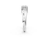 White gold Cushion Solitaire Diamond Ring with Six-Prong Cathedral Setting_34