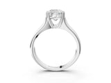 White gold Cushion Solitaire Diamond Ring with Six-Prong Cathedral Setting_35
