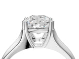 White gold Cushion Solitaire Diamond Ring with Six-Prong Cathedral Setting_36