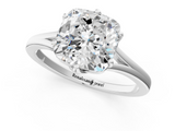 White gold Cushion Solitaire Diamond Ring with Six-Prong Setting and Tapered Band_23