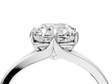 White gold Cushion Solitaire Diamond Ring with Six-Prong Setting and Tapered Band_26