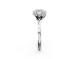 White gold Cushion Solitaire Diamond Ring with Six-Prong Setting and Tapered Band_26