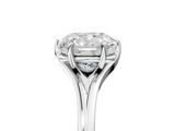 White gold Cushion Solitaire Diamond Ring with Six-Prong Setting and Tapered Band_27