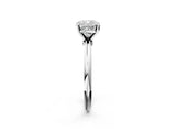 White gold Cushion Solitaire Diamond Ring with Six-Prong Setting on a Classic Band 2