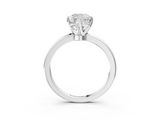 White gold Cushion Solitaire Diamond Ring with Six-Prong Setting on a Classic Band_6