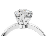 White gold Cushion Solitaire Diamond Ring with Six-Prong Setting on a Classic Band_7