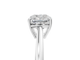 White gold Cushion Solitaire Diamond Ring with Split Shank and Four-Prong Setting_25