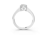 White gold Cushion Solitaire Diamond Ring with Tapered Band and Four-Prong Setting_52