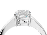 White gold Cushion Solitaire Diamond Ring with Tapered Band and Four-Prong Setting_53