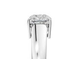 White gold Cushion Solitaire Diamond Ring with Tapered Band and Four-Prong Setting_54