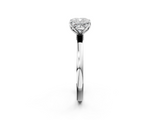 White gold Cushion Solitaire Diamond Ring with Thin Band and Four-Prong Setting_5