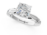 White gold Cushion Solitaire Diamond Twisted Band with Four-Prong Setting_118