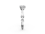 White gold Cushion Solitaire Diamond Twisted Band with Four-Prong Setting_119