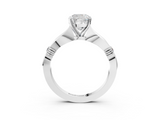 White gold Cushion Solitaire Diamond Twisted Band with Four-Prong Setting_120