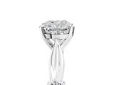 White gold Cushion Solitaire Diamond Twisted Band with Four-Prong Setting_121