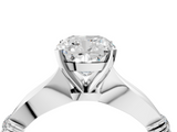 White gold Cushion Solitaire Diamond Twisted Band with Four-Prong Setting_121