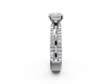 White gold Cushion Solitaire Diamond with Pave and Channel Set Band_107