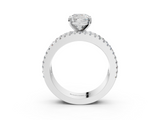 White gold Cushion Solitaire Diamond with Pave and Channel Set Band_108