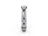 White gold Cushion Solitaire Diamond with Pave and Channel Set Band_116