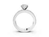 White gold Cushion Solitaire Diamond with Pave and Channel Set Band_124