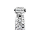 White gold Cushion Solitaire Diamond with Pave and Channel Set Band_127