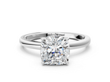 White gold Cushion Solitaire Engagement Ring with Cathedral Band and Four-Prong Setting_19