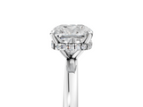 White gold Cushion Solitaire Engagement Ring with Cathedral Band and Four-Prong Setting_24