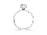 White gold Cushion Solitaire Engagement Ring with Cathedral Band and Four-Prong Setting_24