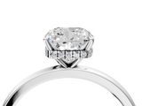 White gold Cushion Solitaire Engagement Ring with Cathedral Band and Four-Prong Setting_25