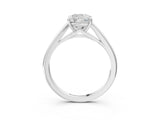 White gold Cushion Solitaire Engagement Ring with Four-Prong Setting and Classic Band 3