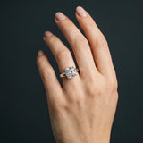 White gold Cushion Solitaire Engagement Ring with Four-Prong Setting and Tapered Band_13