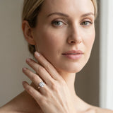 White gold Cushion Solitaire Engagement Ring with Four-Prong Setting and Tapered Band_14