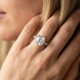 White gold Cushion Solitaire Engagement Ring with Four-Prong Setting and Tapered Band_15