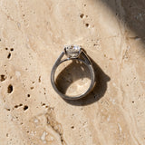 White gold Cushion Solitaire Engagement Ring with Four-Prong Setting and Tapered Band_16