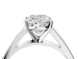 White gold Cushion Solitaire Engagement Ring with Four-Prong Setting and Tapered Band_28