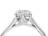 White gold Cushion Solitaire Engagement Ring with Six-Prong Setting and Classic Band 5