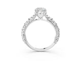 White gold Cushion Solitaire Floral Milgrain Engagement Ring_55
