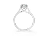 White gold Cushion Solitaire Heart Prong Engagement Ring with Tapered Band_77