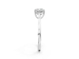 White gold Cushion Solitaire Heart Prong Engagement Ring with Tapered Band_81
