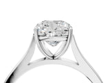 White gold Cushion Solitaire Heart Prong Engagement Ring with Tapered Band_83