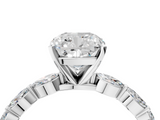White gold Cushion Solitaire Marquise Side Stone Prong Setting Ring_55