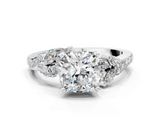 White gold Cushion Solitaire Marquise Twist Band with Six-Prong Setting_112