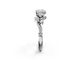 White gold Cushion Solitaire Marquise Twist Band with Six-Prong Setting_114