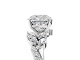 White gold Cushion Solitaire Marquise Twist Band with Six-Prong Setting_117