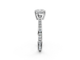 White gold Cushion Solitaire Pavé Band Prong Setting Ring_22
